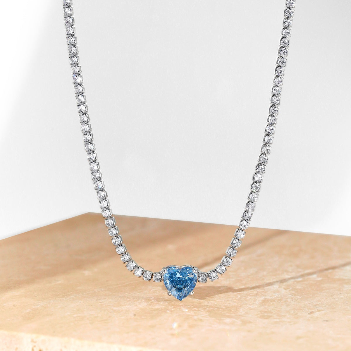 [Luxe Jewelry]2.0 Carat Sparkling Tennis Heart Cut Necklace
