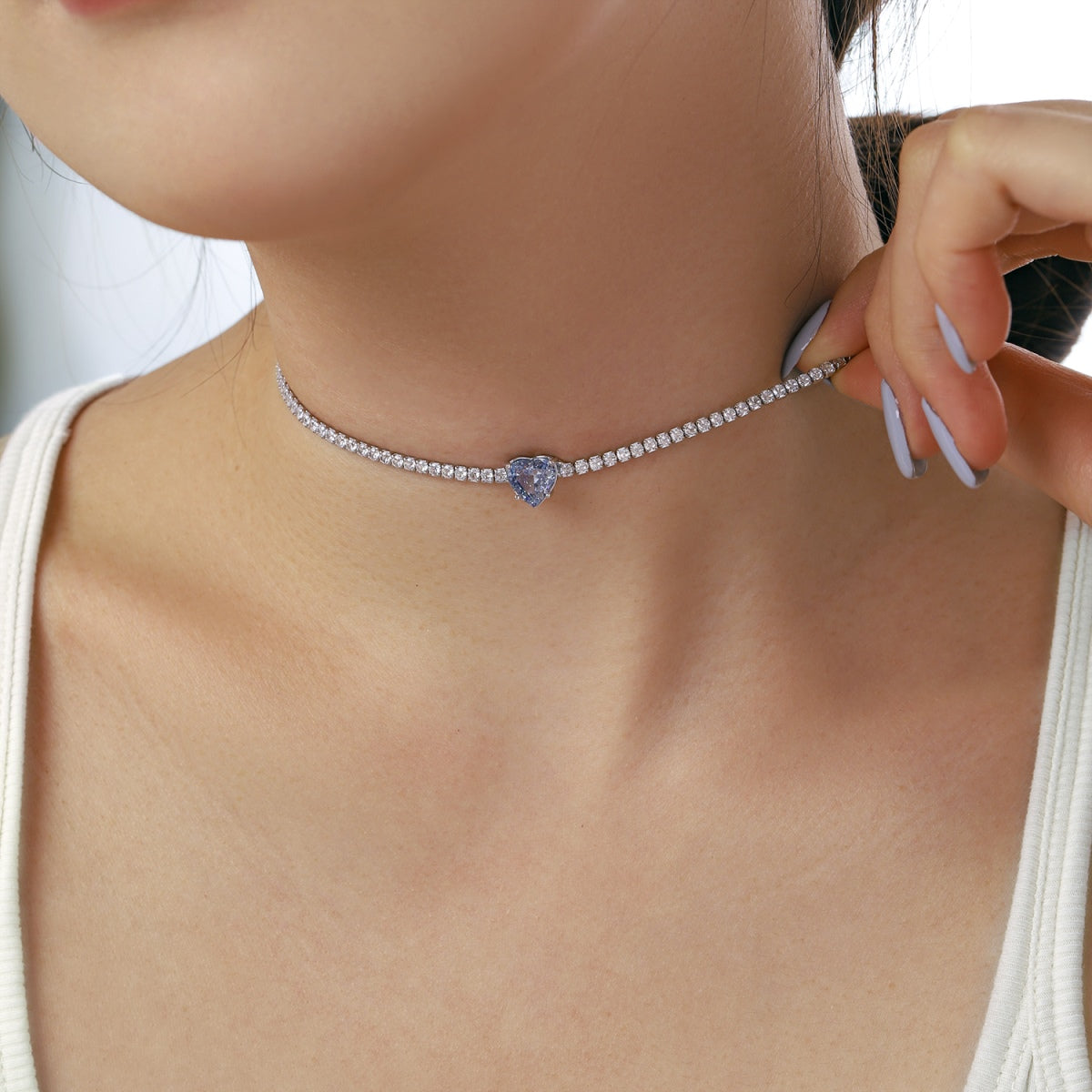 [Luxe Jewelry]2.0 Carat Sparkling Tennis Heart Cut Necklace