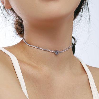 [Luxe Jewelry]2.0 Carat Sparkling Tennis Heart Cut Necklace