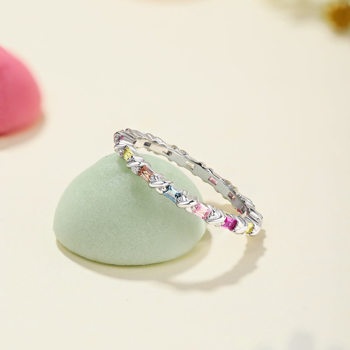 [Luxe Jewelry]Charming Colorful Round Cut Daily Ring