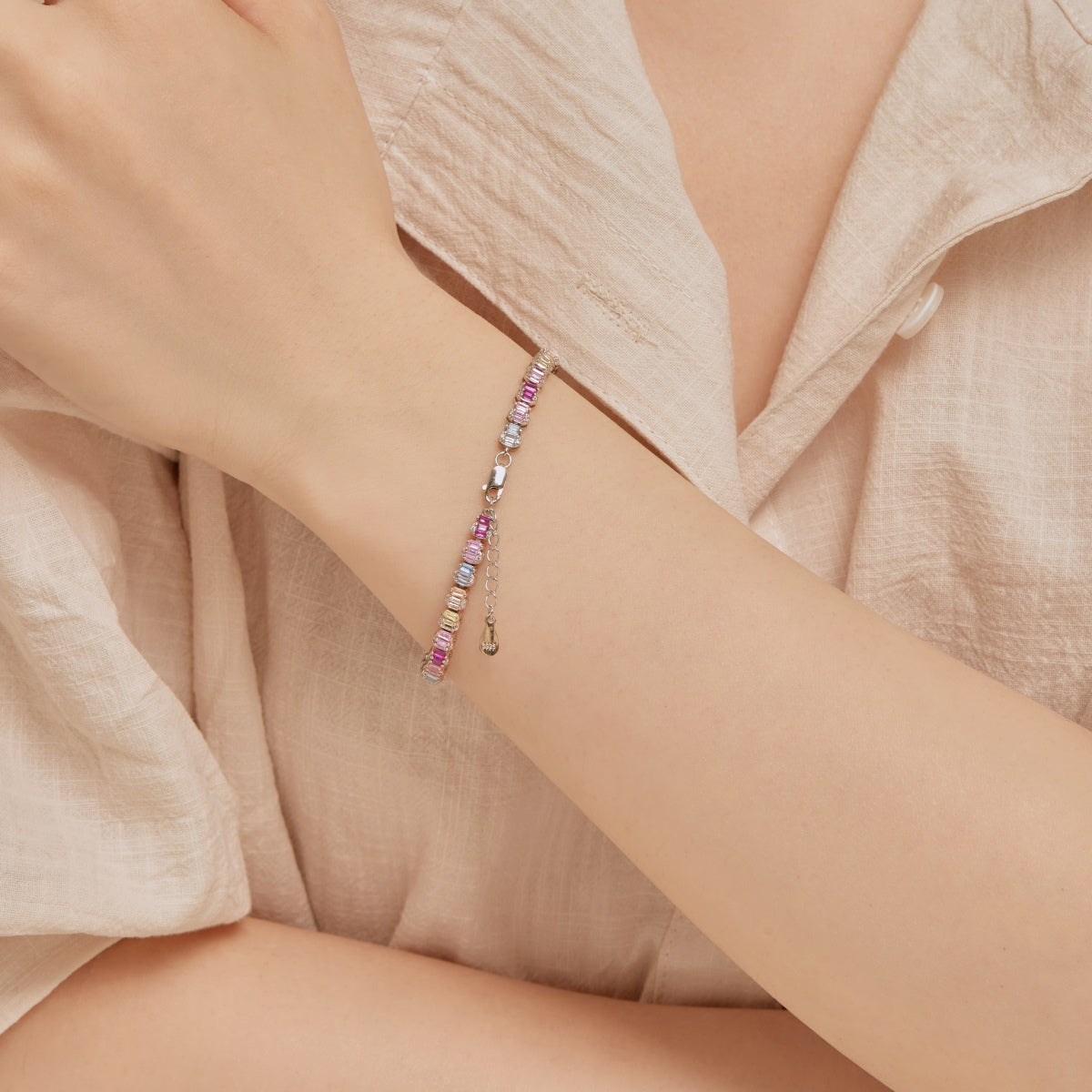 [Luxe Jewelry]Delicate Colorful Emerald Cut Party Bracelet