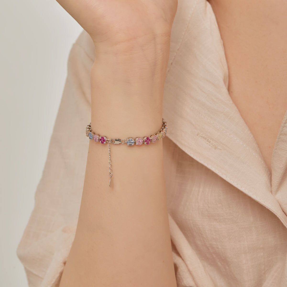 [Luxe Jewelry]Delicate Colorful Emerald Cut Daily Bracelet