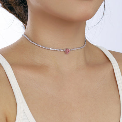 [Luxe Jewelry]2.0 Carat Sparkling Tennis Heart Cut Necklace