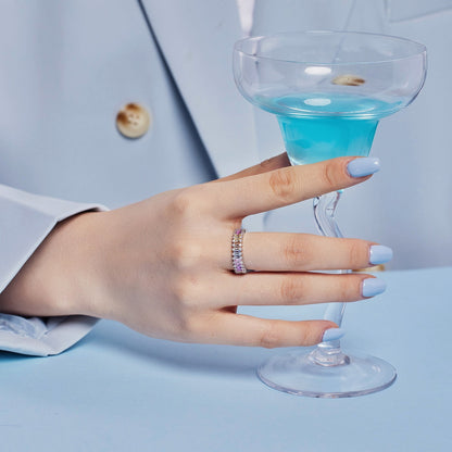 [Luxe Jewelry]Splashy Ornate Emerald Cut Cocktail Ring