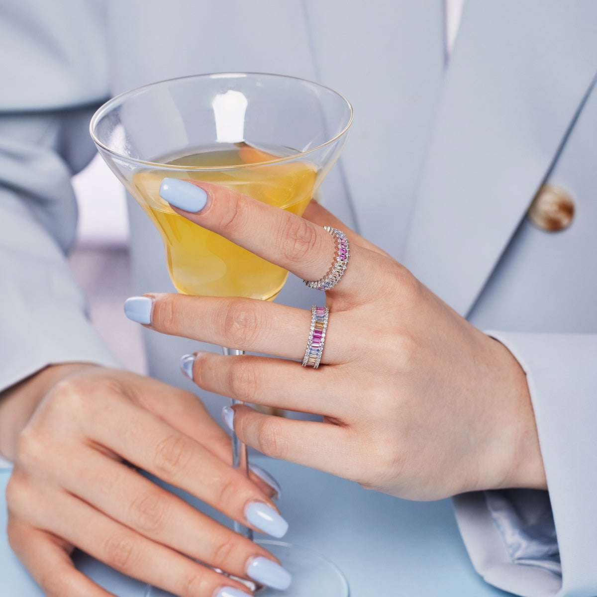 [Luxe Jewelry]Splashy Ornate Emerald Cut Cocktail Ring