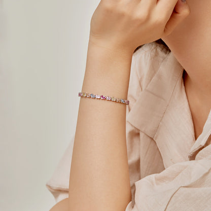[Luxe Jewelry]Ornate Colorful Flower Shape Party Bracelet