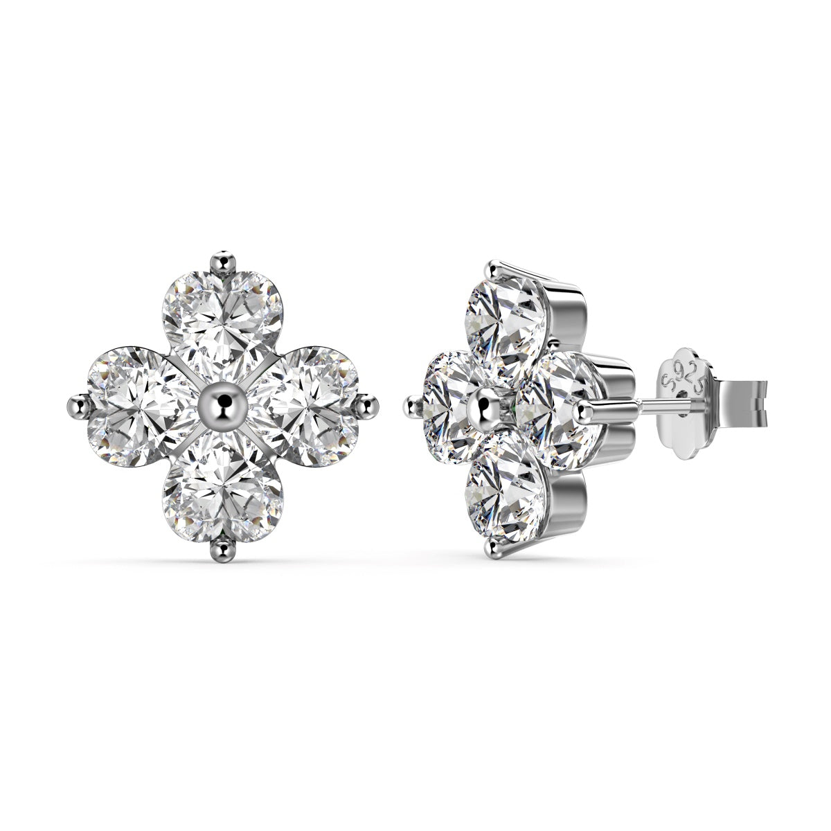 [Luxe Jewelry]Four-Leaf Clover Ball Earrings