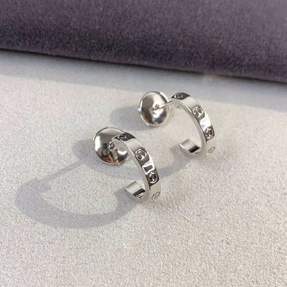[Luxe Jewelry]LOVE EARRINGS 2.65MM SILVER