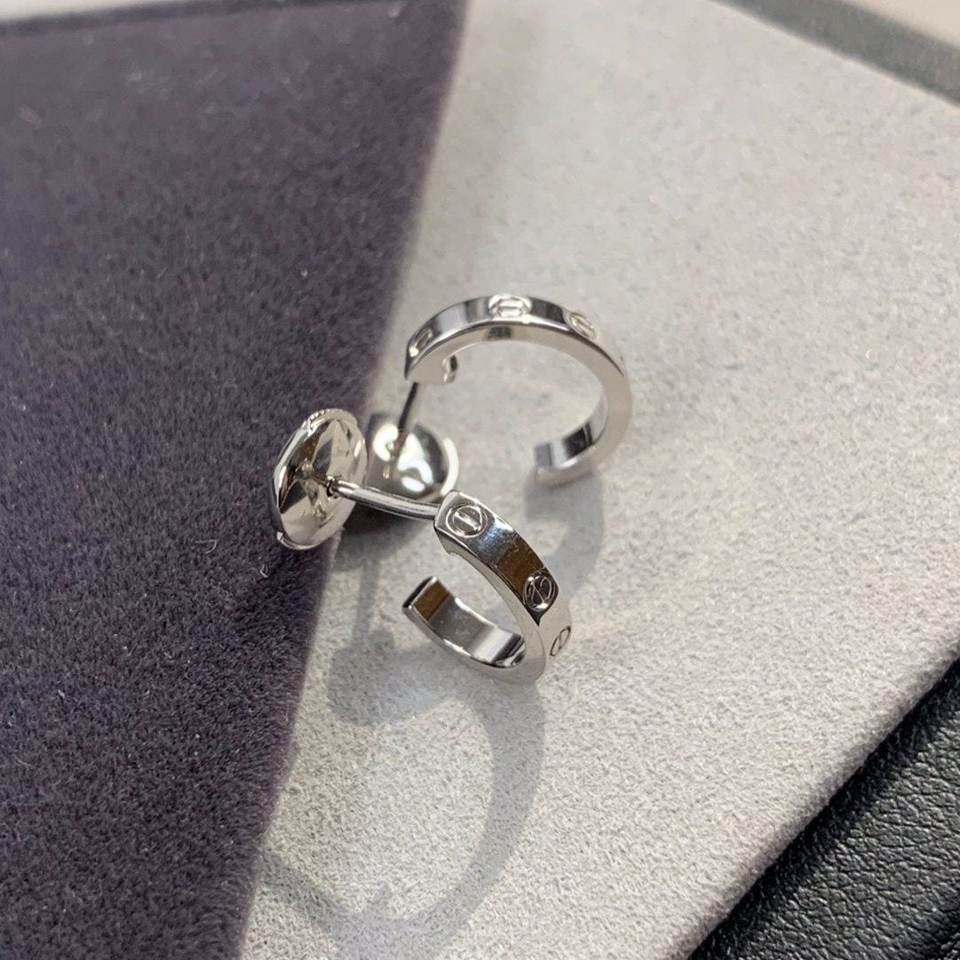 [Luxe Jewelry]LOVE EARRINGS 2.65MM SILVER