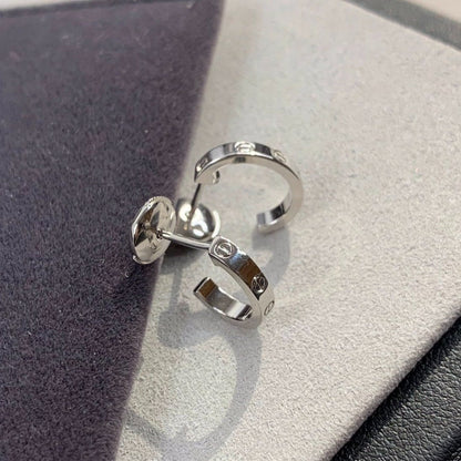[Luxe Jewelry]LOVE EARRINGS 2.65MM SILVER