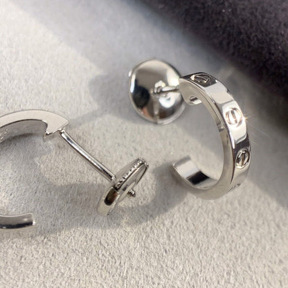 [Luxe Jewelry]LOVE EARRINGS 2.65MM SILVER