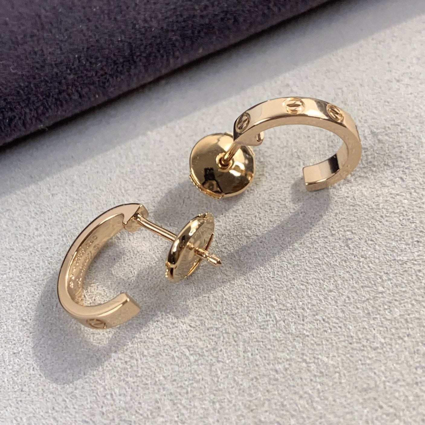 [Bijoux de luxe]Boucles d'oreilles Love 2,65 mm en or rose 