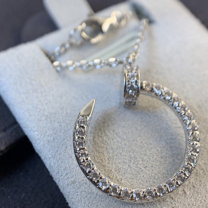 [Luxe Jewelry]JUSTE NECKLACE SILVER DIAMONDS