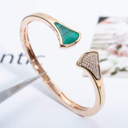 [Bijoux de luxe] BRACELET DREAM OUVERT MALACHITE OR ROSE
