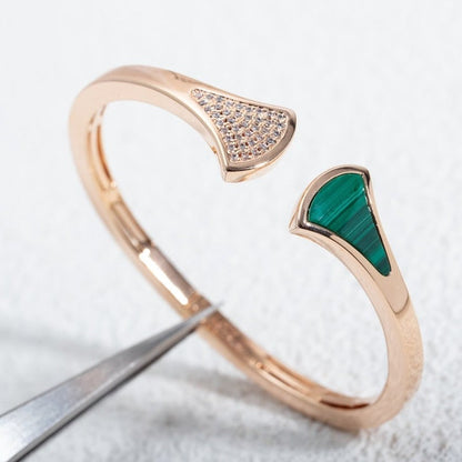[Bijoux de luxe] BRACELET DREAM OUVERT MALACHITE OR ROSE
