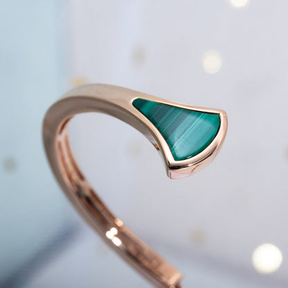 [Bijoux de luxe] BRACELET DREAM OUVERT MALACHITE OR ROSE