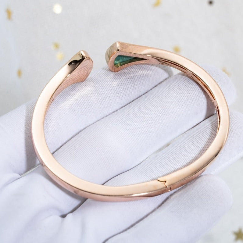 [Bijoux de luxe] BRACELET DREAM OUVERT MALACHITE OR ROSE
