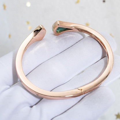 [Bijoux de luxe] BRACELET DREAM OUVERT MALACHITE OR ROSE