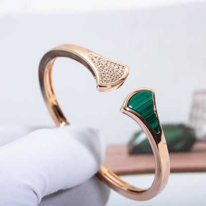 [Bijoux de luxe] BRACELET DREAM OUVERT MALACHITE OR ROSE