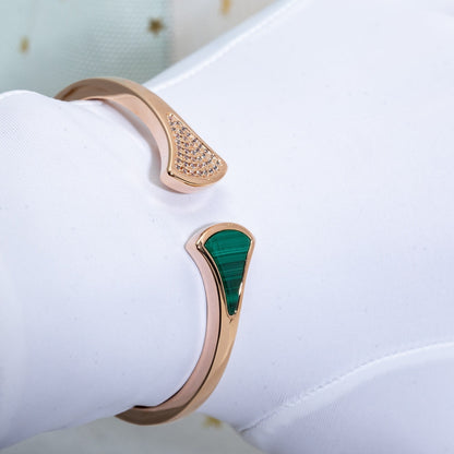 [Bijoux de luxe] BRACELET DREAM OUVERT MALACHITE OR ROSE