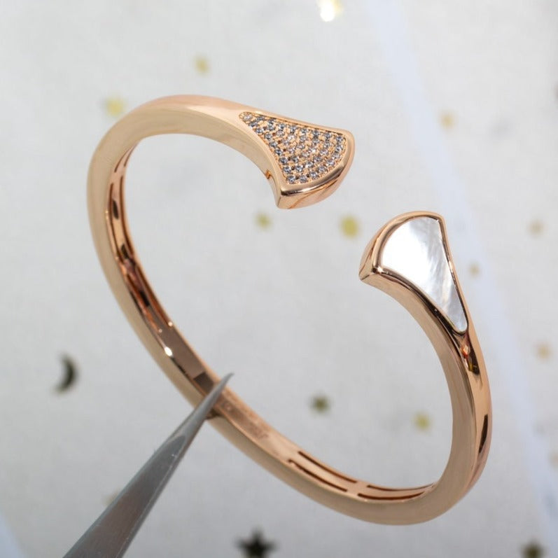 [Bijoux de luxe] BRACELET DREAM OUVERT OR ROSE NACRE DIAMANT
