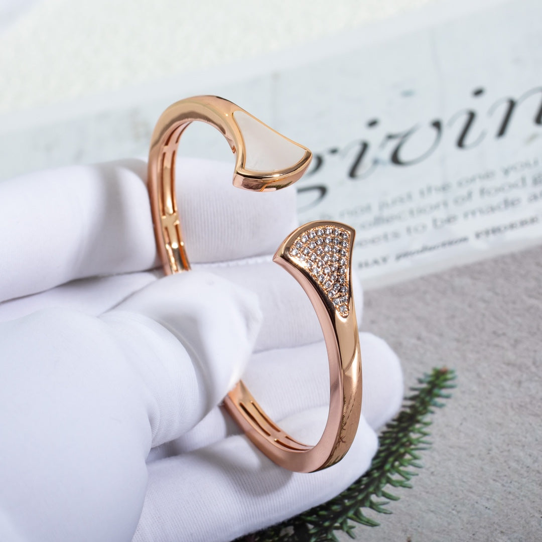 [Bijoux de luxe] BRACELET DREAM OUVERT OR ROSE NACRE DIAMANT