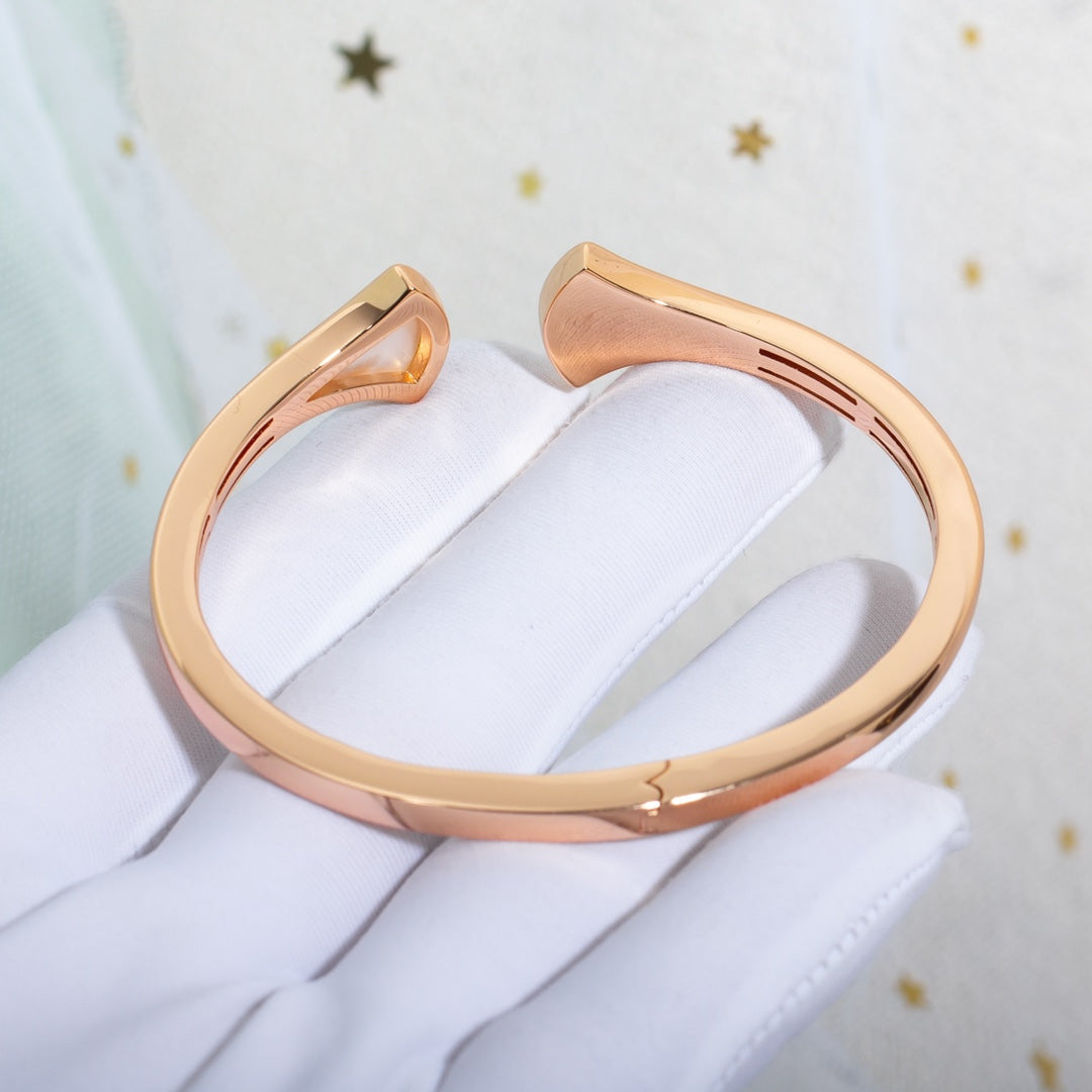 [Bijoux de luxe] BRACELET DREAM OUVERT OR ROSE NACRE DIAMANT