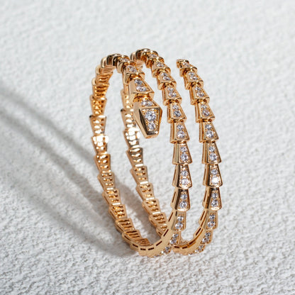[Luxe Jewelry]SERPENTI BRACELET PINK GOLD DIAMOND DOUBLE ROW
