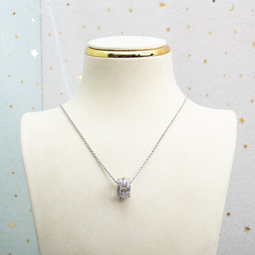 [Luxe Jewelry]PARENTESI NECKLACE SILVER DIAMOND