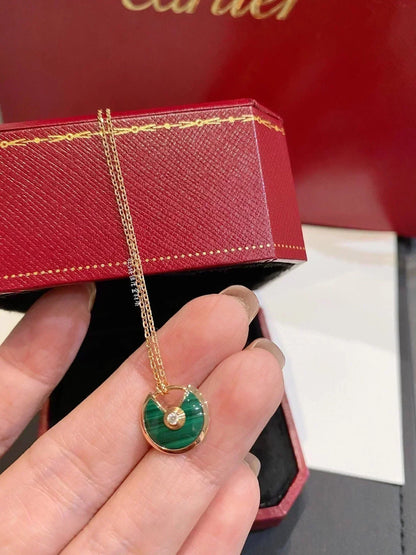 [Luxe Jewelry]AMULETTE ROSE GOLD MALACHITE NECKLACE