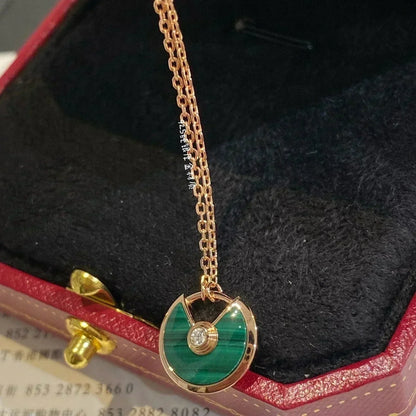 [Luxe Jewelry]AMULETTE ROSE GOLD MALACHITE NECKLACE