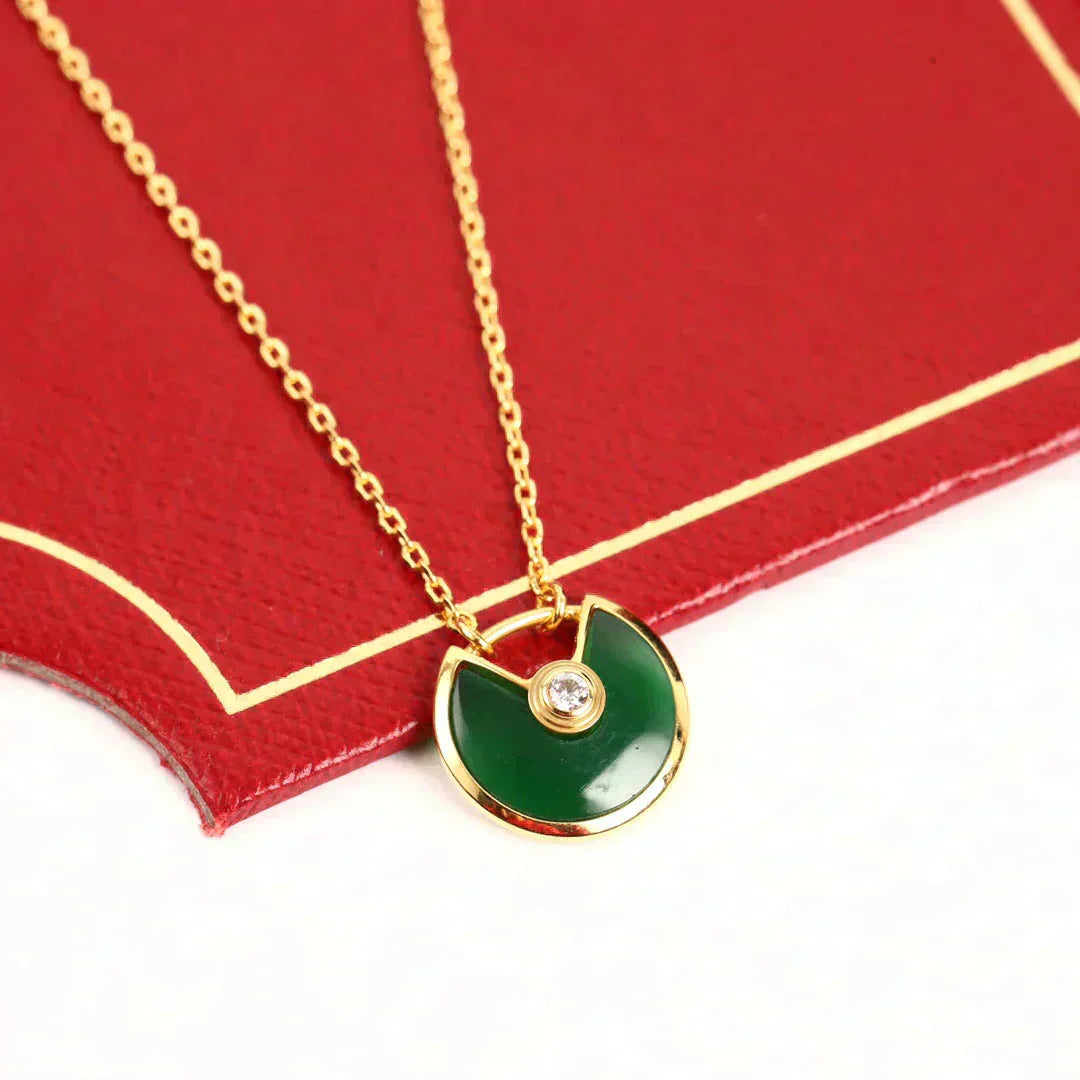 [Luxe Jewelry]AMULETTE GOLD MALACHITE NECKLACE