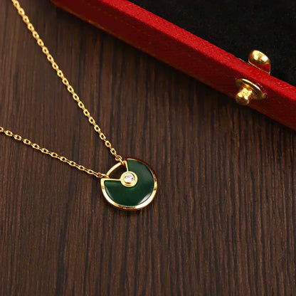 [Luxe Jewelry]AMULETTE GOLD MALACHITE NECKLACE