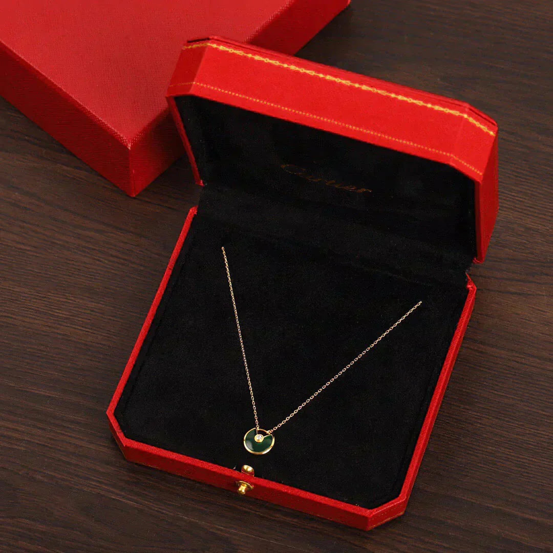 [Luxe Jewelry]AMULETTE GOLD MALACHITE NECKLACE