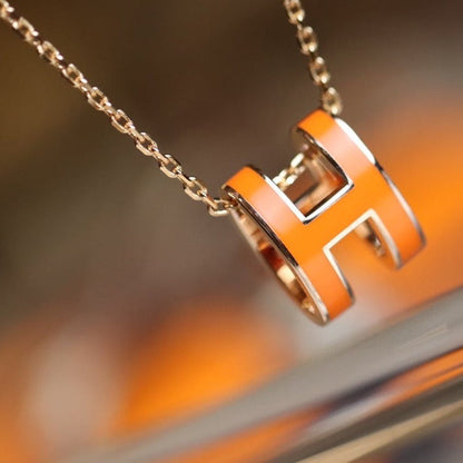 [Luxe Jewelry]POP H PEDANT PINK GOLD