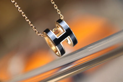 [Luxe Jewelry]POP H PEDANT PINK GOLD
