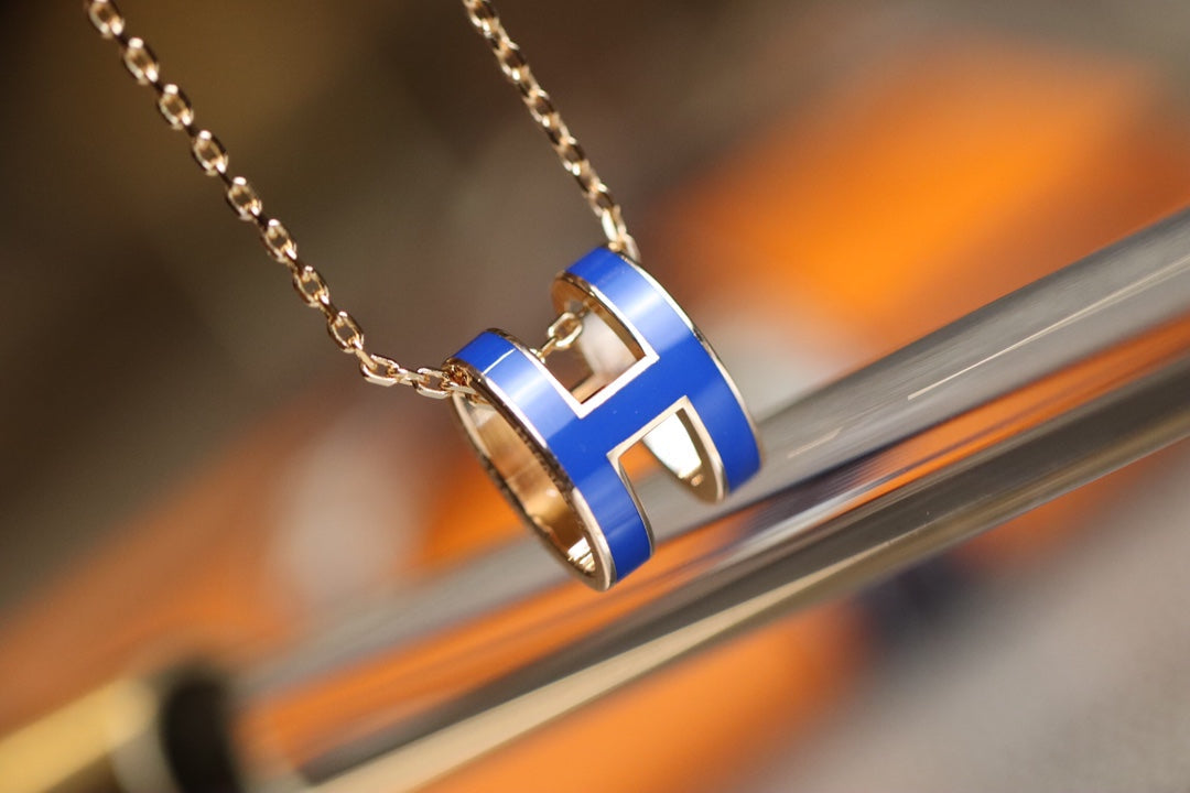 [Luxe Jewelry]POP H PEDANT PINK GOLD