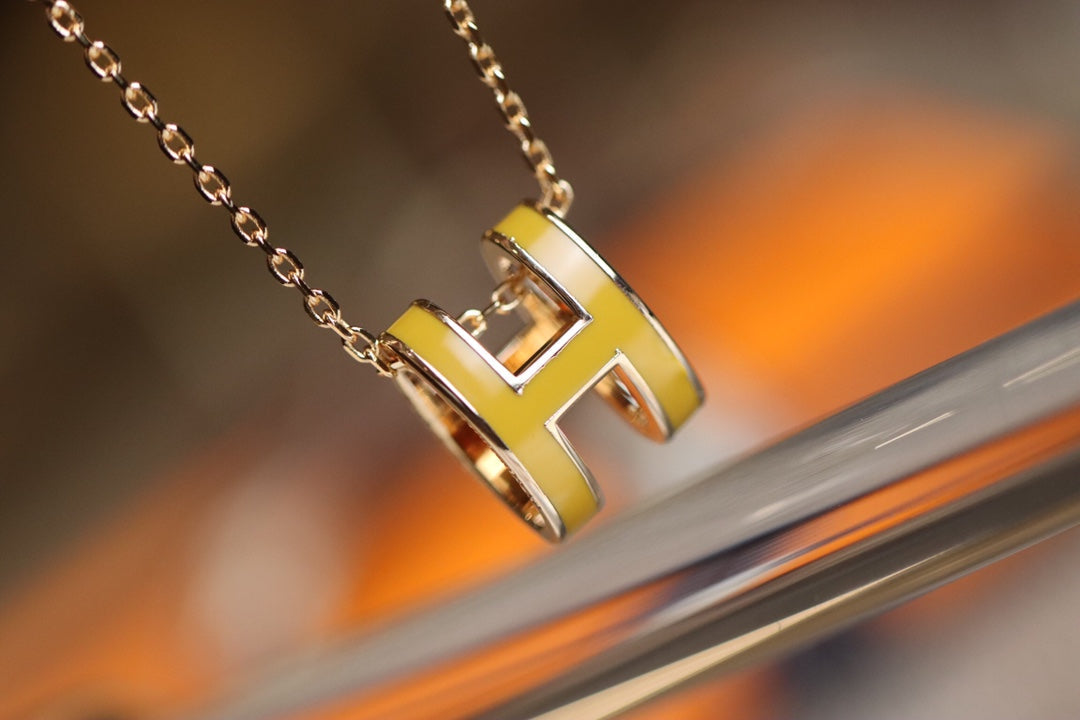 [Luxe Jewelry]POP H PEDANT PINK GOLD