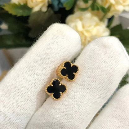 [Luxe Jewelry]CLOVER MINI 9.5MM BLACK MOP EARRINGS