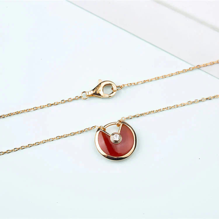 [Luxe Jewelry]AMULETTE GOLD CARNELIAN ONYX NECKLACE