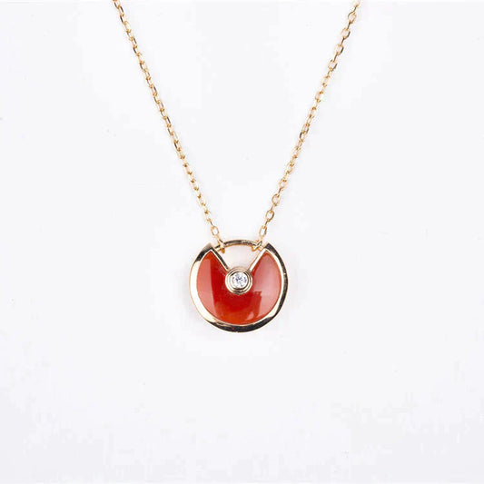 [Luxe Jewelry]AMULETTE GOLD CARNELIAN ONYX NECKLACE