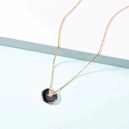 [Luxe Jewelry]AMULETTE GOLD CARNELIAN ONYX NECKLACE