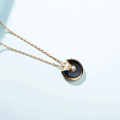 [Luxe Jewelry]AMULETTE GOLD CARNELIAN ONYX NECKLACE