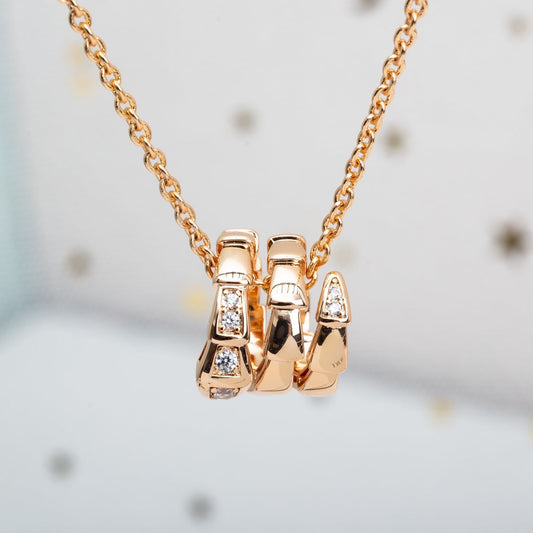 [Luxe Jewelry]SERPENTI PINK GOLD NECKLACE DIAMOND