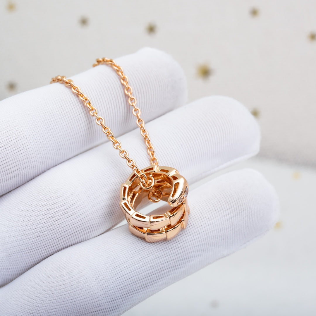 [Luxe Jewelry]SERPENTI PINK GOLD NECKLACE DIAMOND