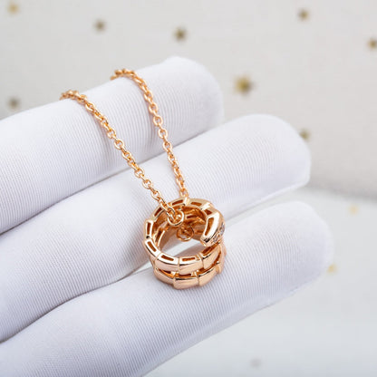 [Luxe Jewelry]SERPENTI PINK GOLD NECKLACE DIAMOND