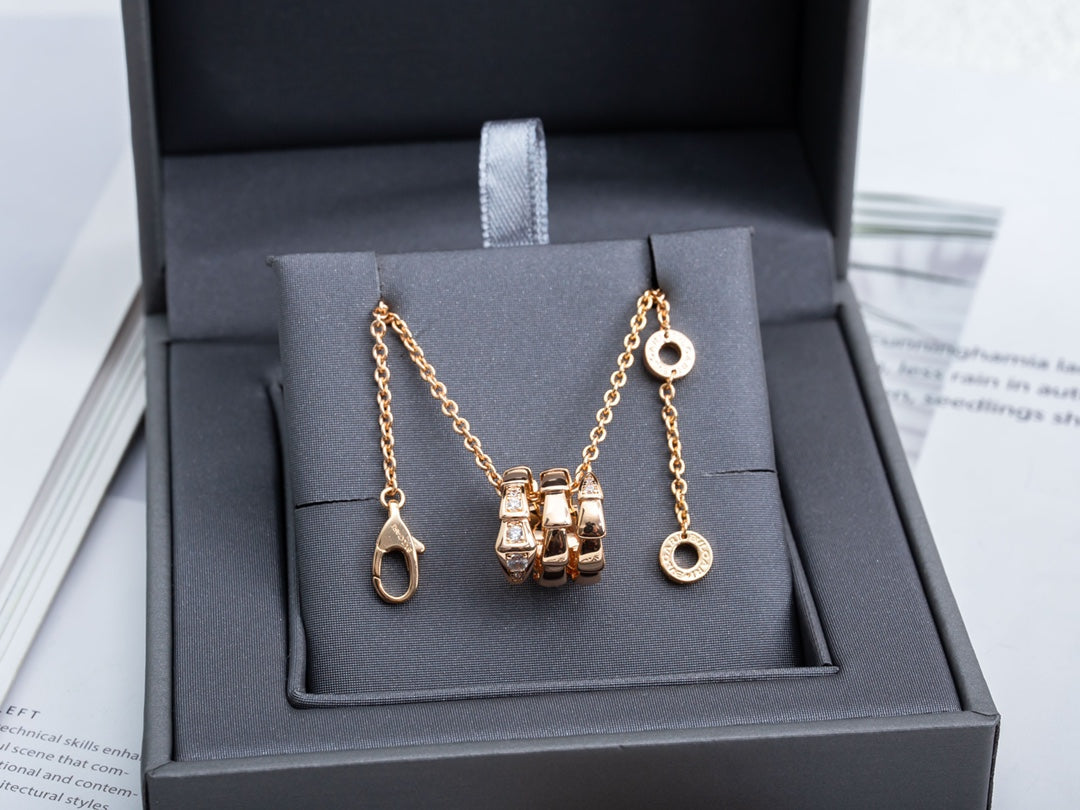 [Luxe Jewelry]SERPENTI PINK GOLD NECKLACE DIAMOND