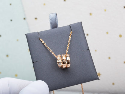 [Luxe Jewelry]SERPENTI PINK GOLD NECKLACE DIAMOND