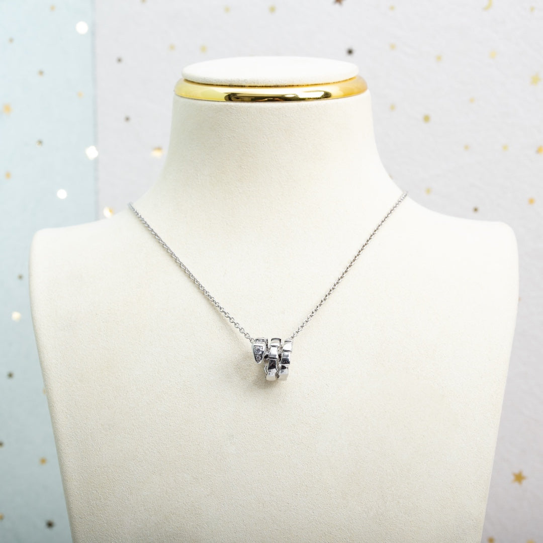 [Luxe Jewelry]SERPENTI SILVER NECKLACE DIAMOND