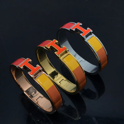 [Luxe Jewelry]H BRACELET ORANGE RAINBOW CERAMIC